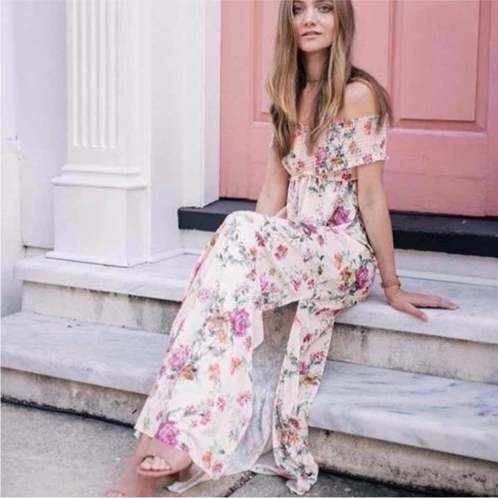 Zara Floral Maxi Dress - Cream and Multicolor